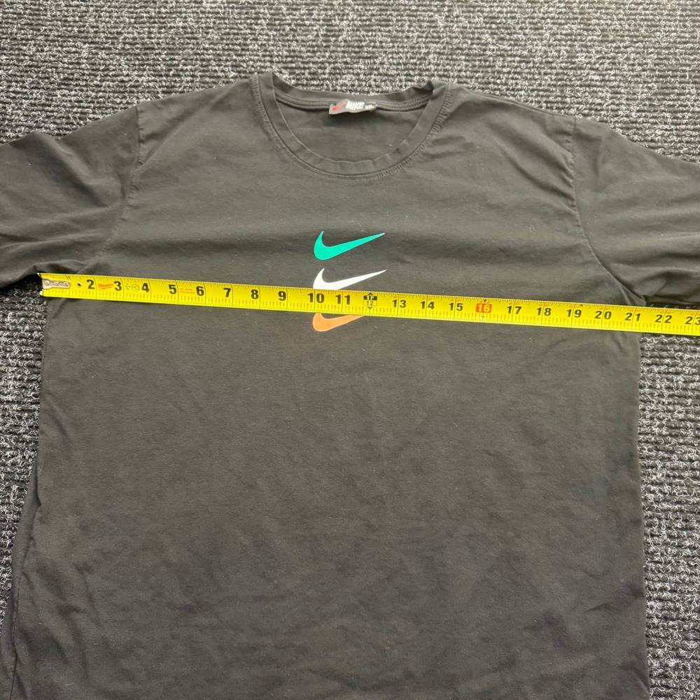 Nike Mens Triple Swoosh Graphic T-Shirt Black XXL Short Sleeve Crew Neck Tee - Picture 2 of 12